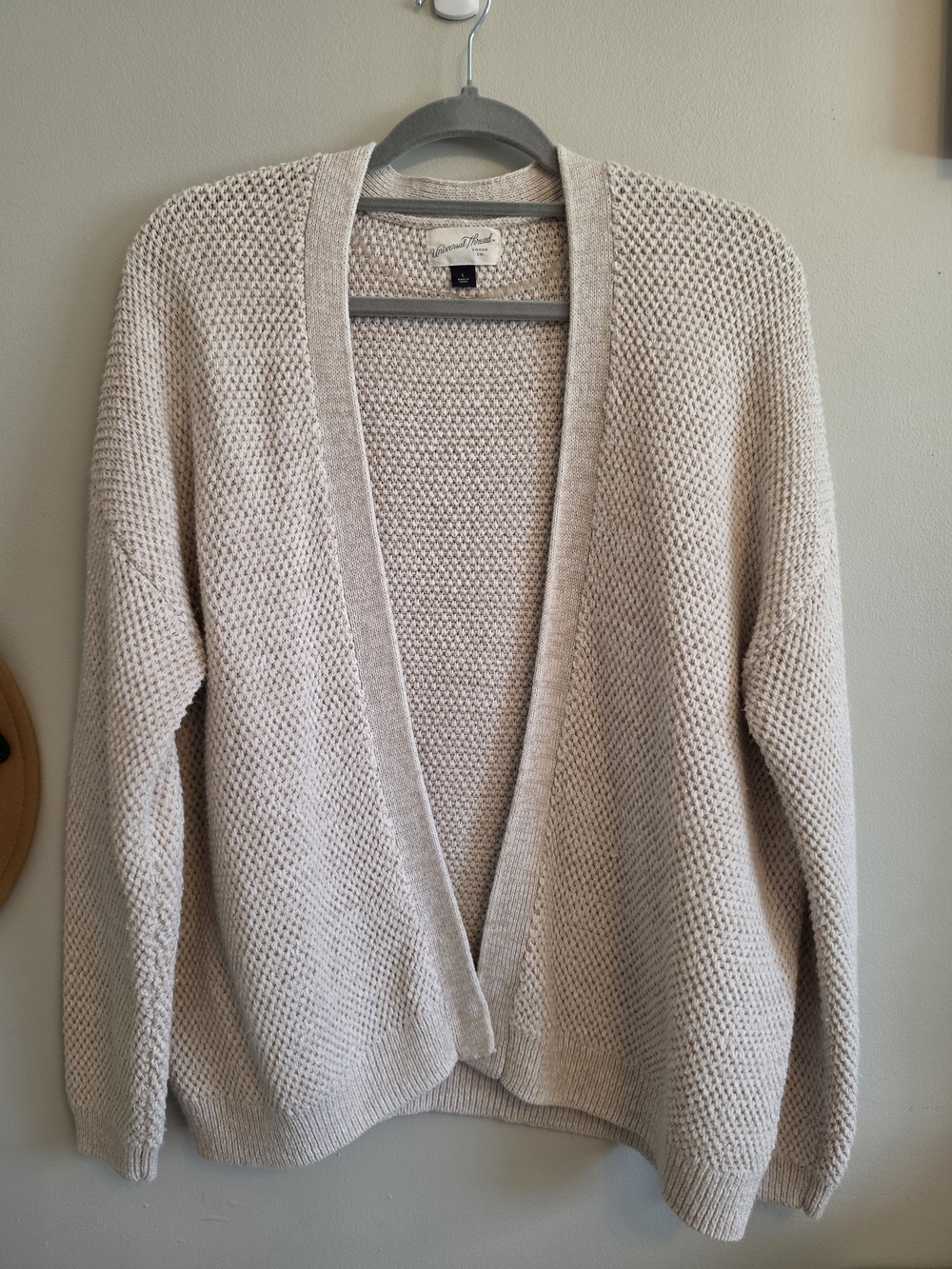 Universal Thread Open-Front Knit Cardigan in Light Beige